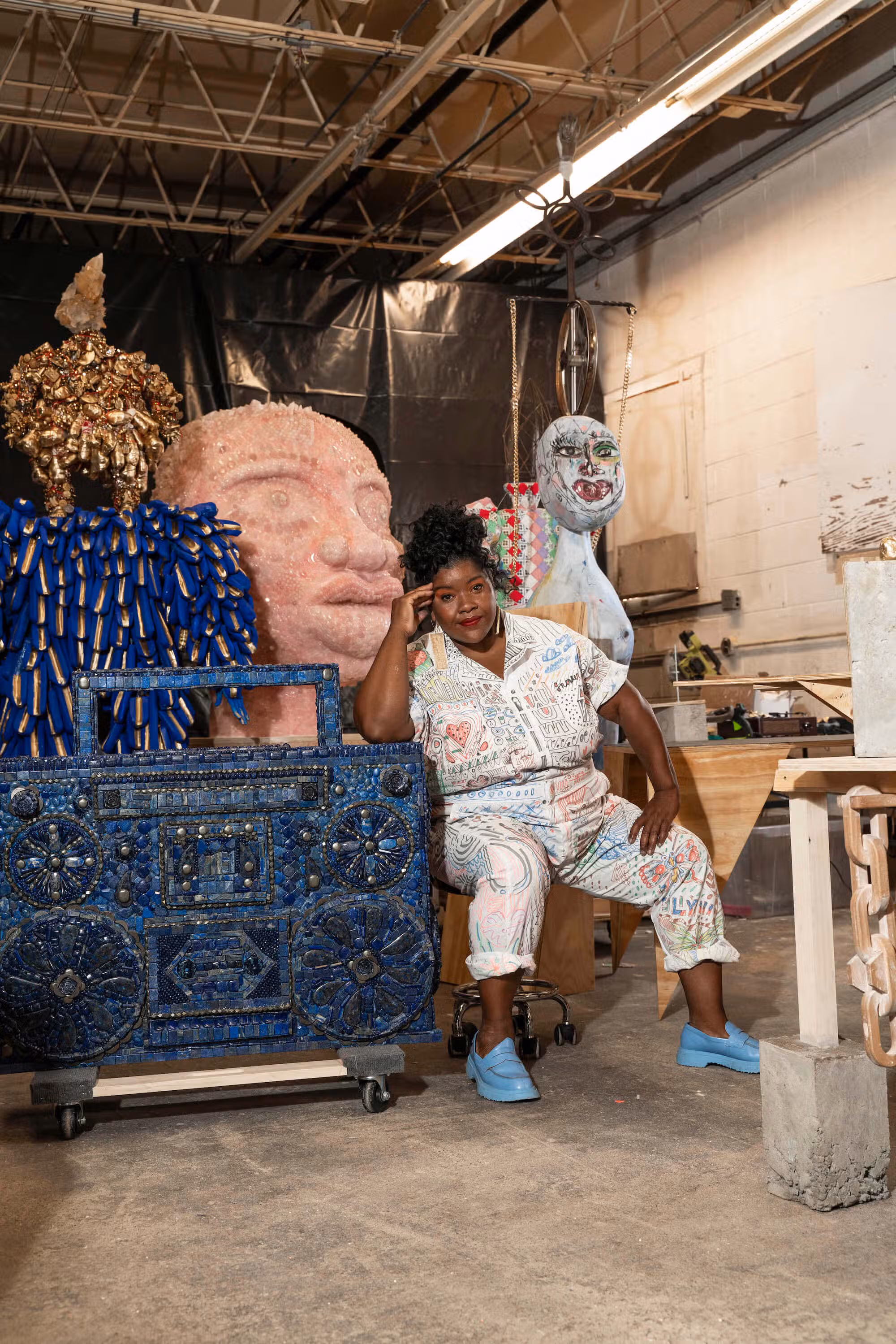 vanessa german in her studio. Photography by Jordan Whitten. Image courtesy of the artist.