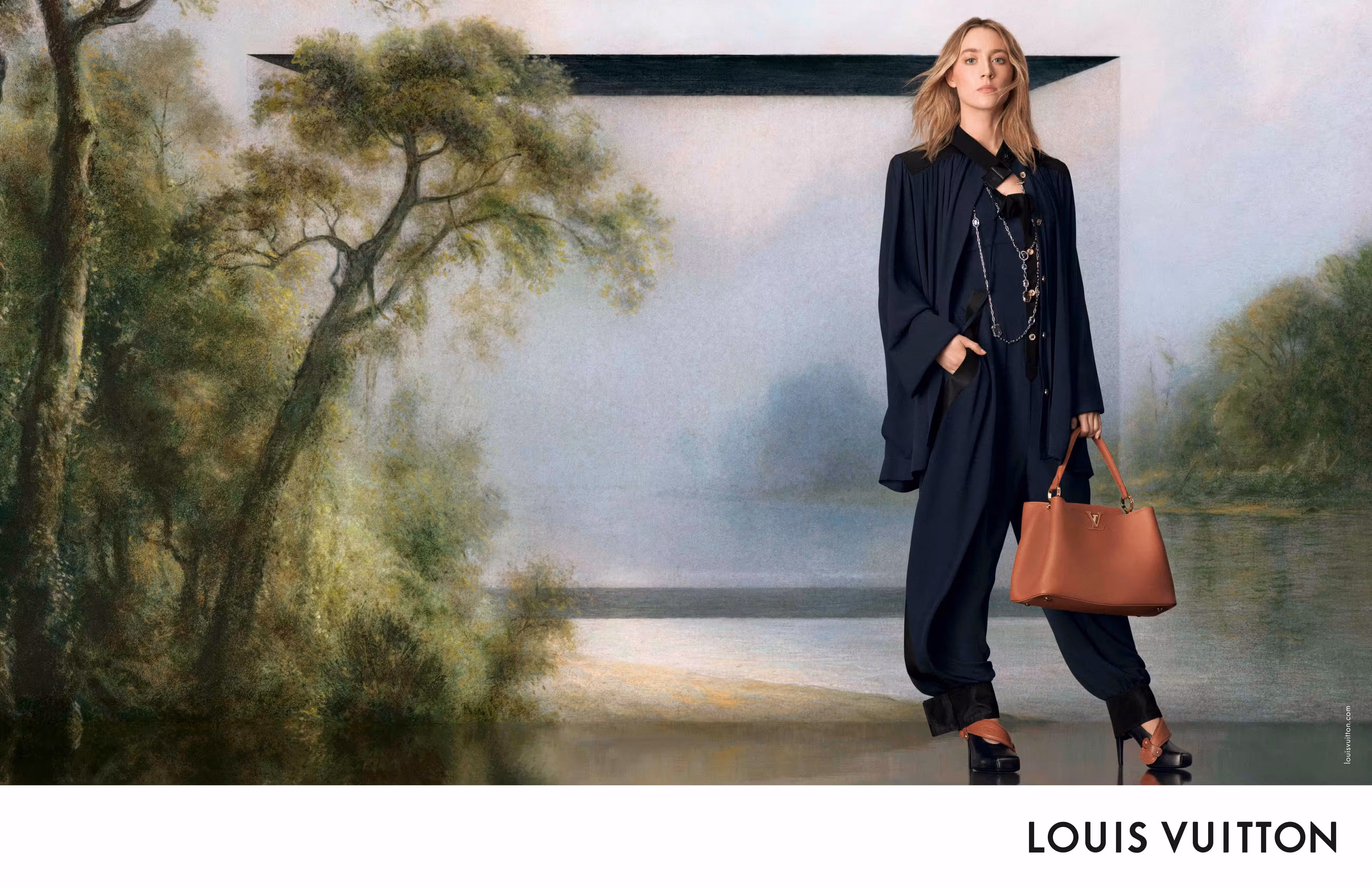 Saoirse Ronan for Louis Vuitton’s Spring/Summer 2025 Ready-to-Wear campaign. Image courtesy of Louis Vuitton.