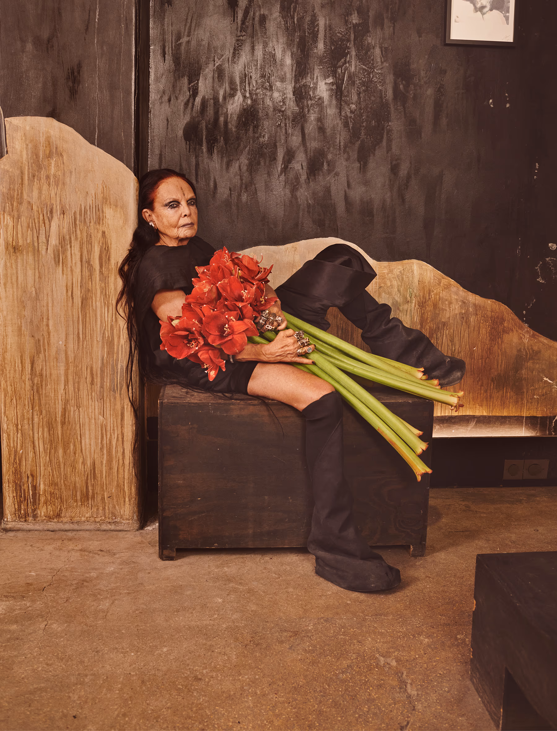 Michèle wears look by RICK OWENS