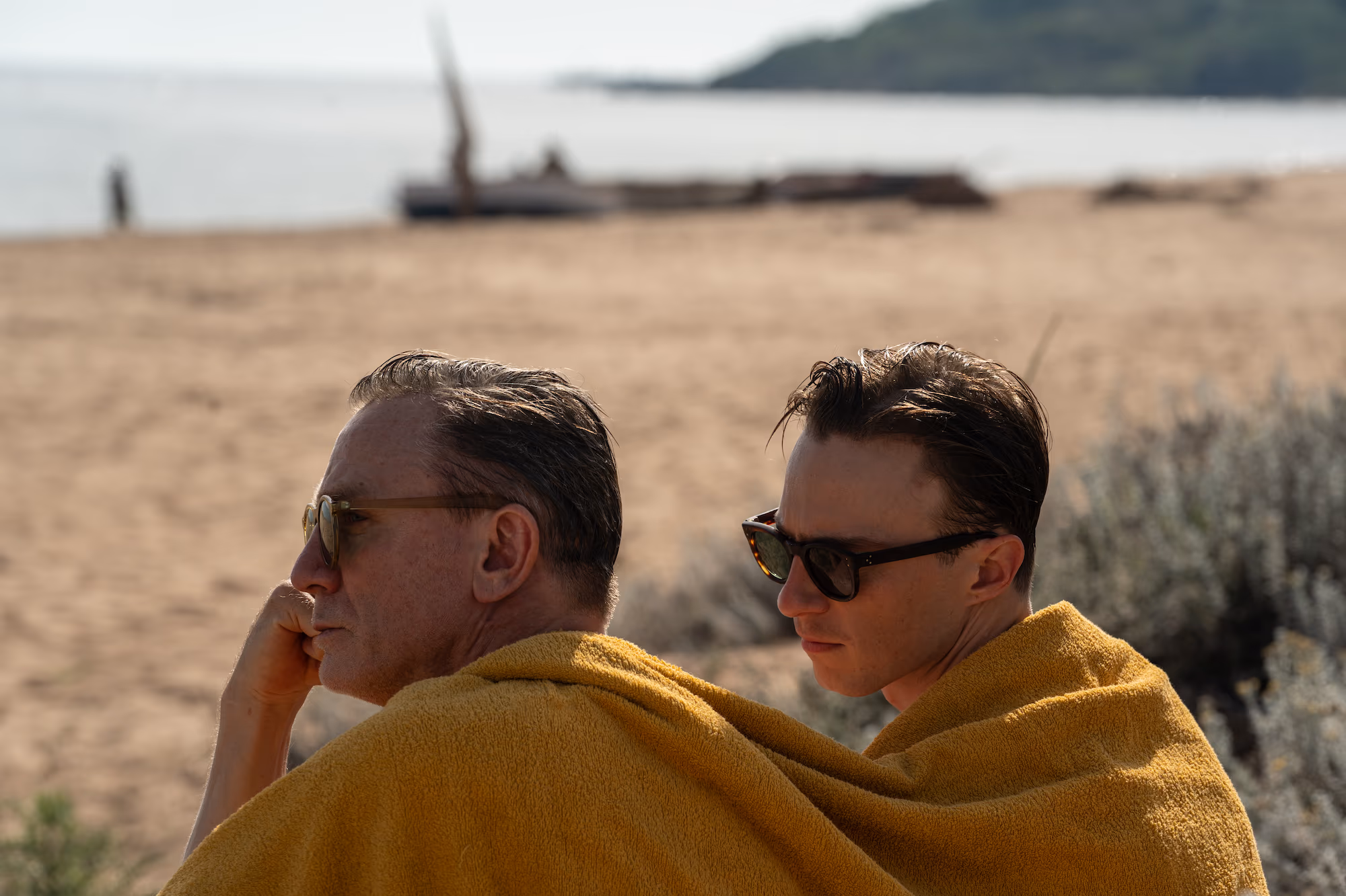 Left to right: Daniel Craig and Drew Starkey in Luca Guadagnino’s Queer (2024). Photography by Yannis Drakoulidis. Image courtesy of A24.