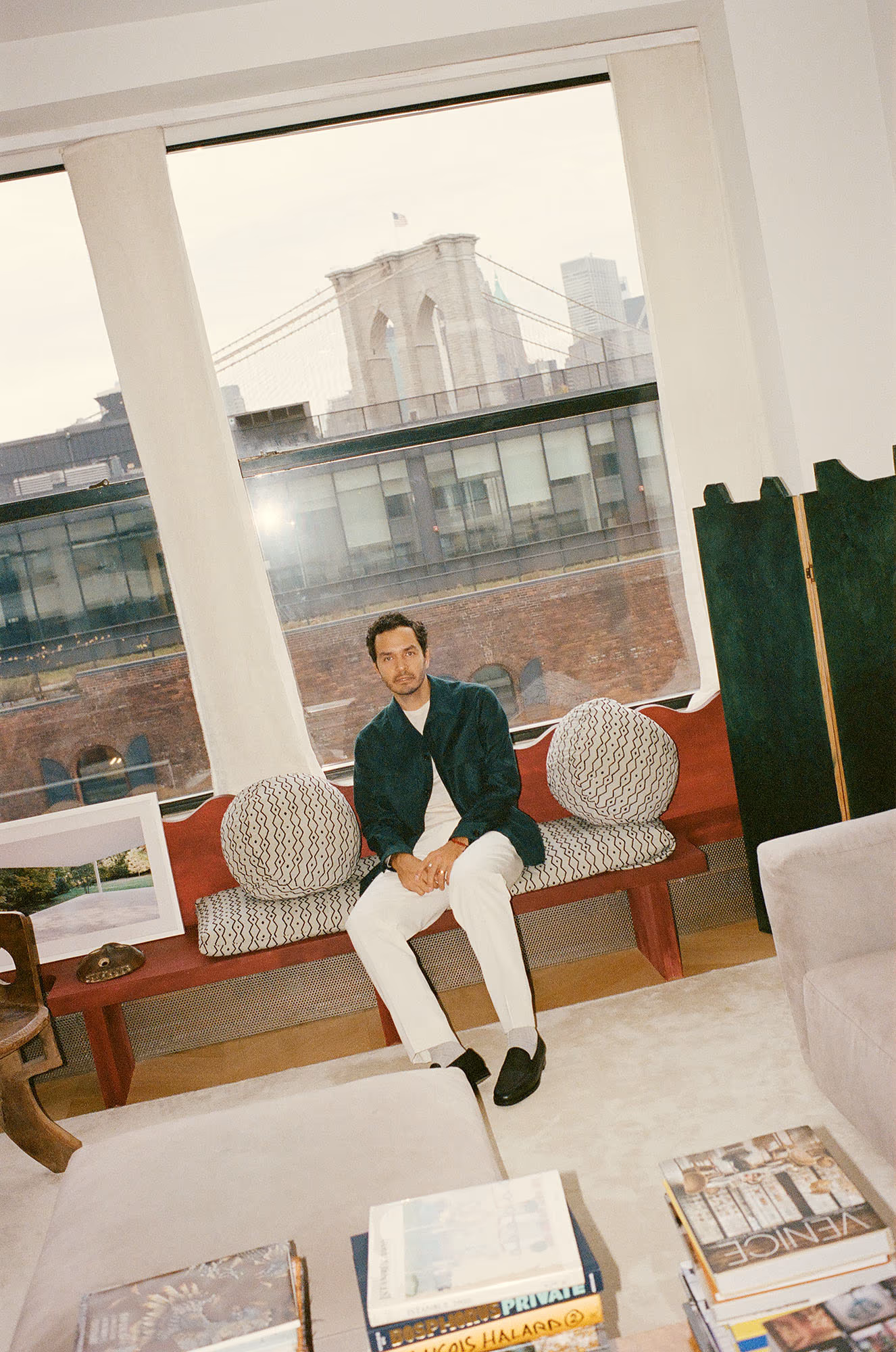 Giancarlo Valle wears jacket
