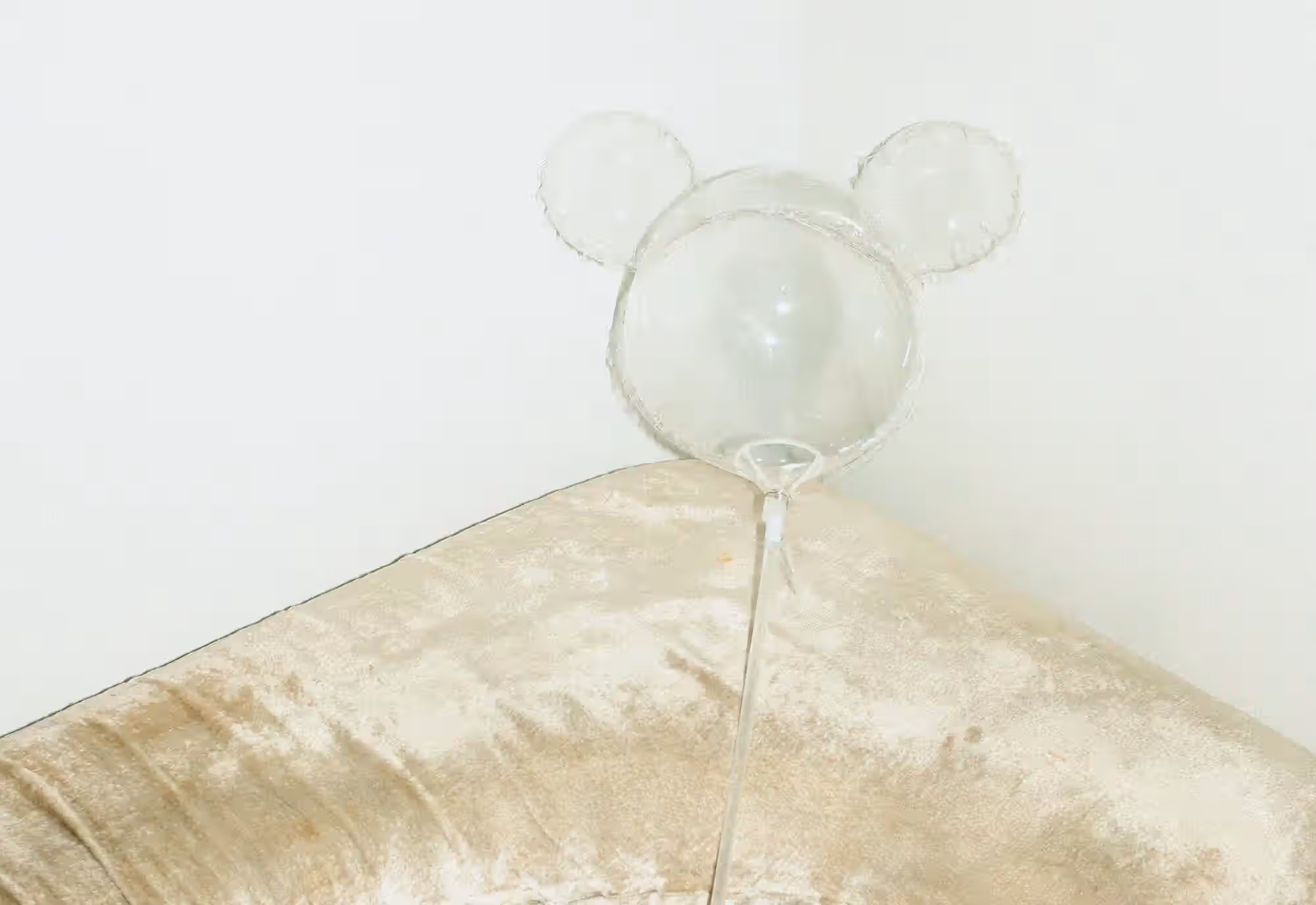 Vintage 1970s Fendi sofa with balloon from a street merchant.