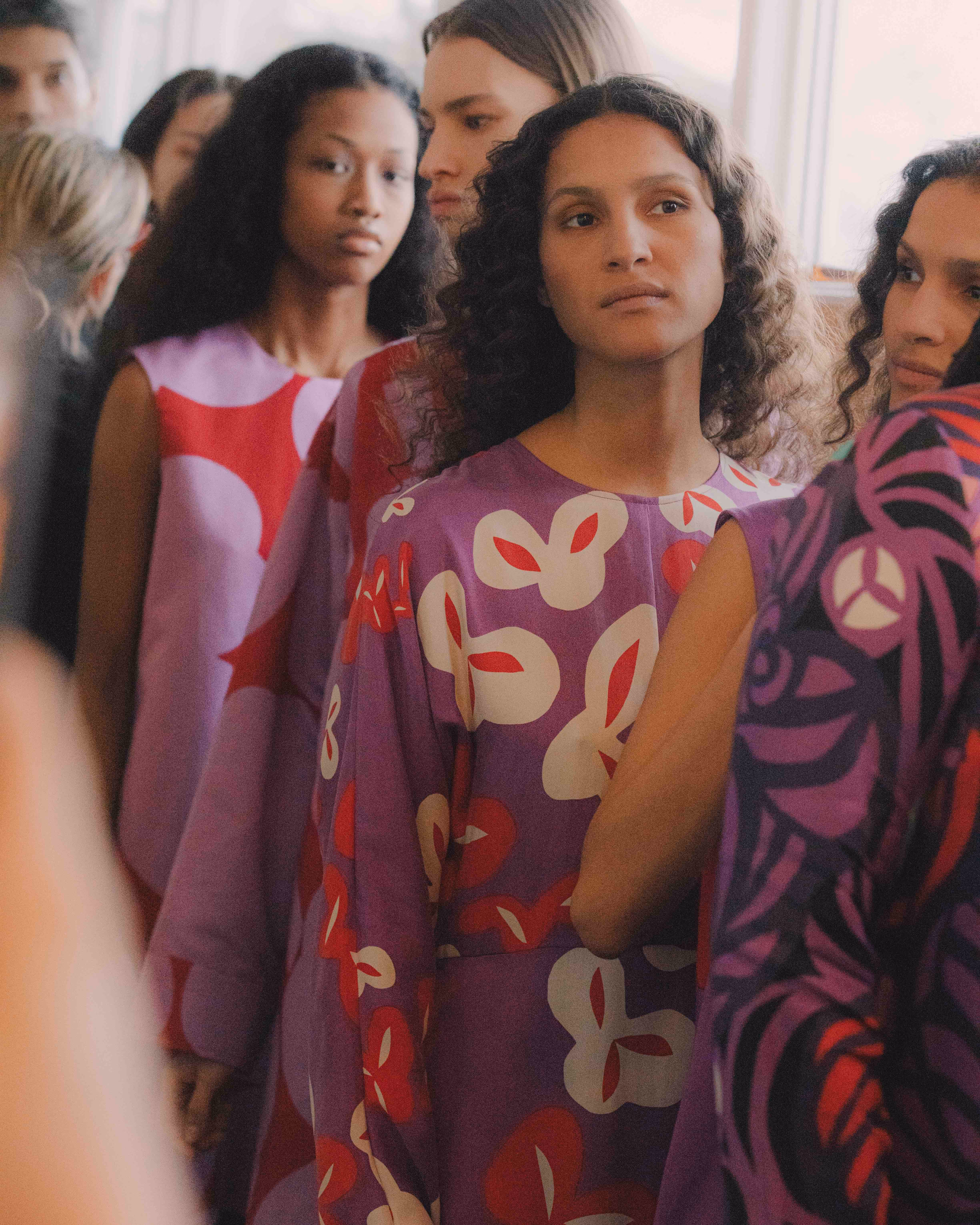 Marimekko Autumn/Winter 2025 backstage. Photography by Bryndis Thorsteinsdottir. Image courtesy of CPHFW.