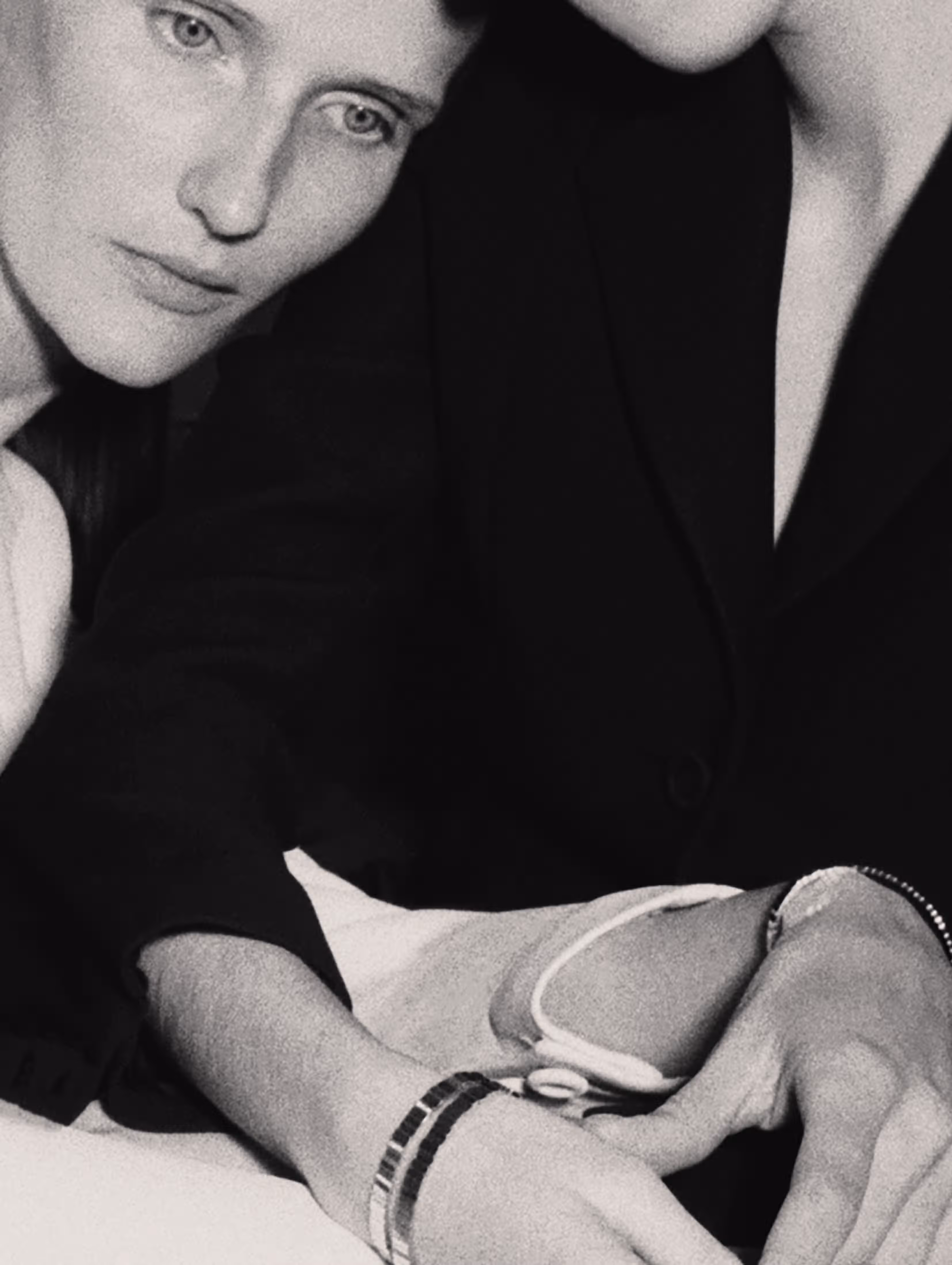 Helga wears blouse and bracelet by CHRISTIAN DIOR. Abigail wears jacket and bracelet by CHRISTIAN DIOR.