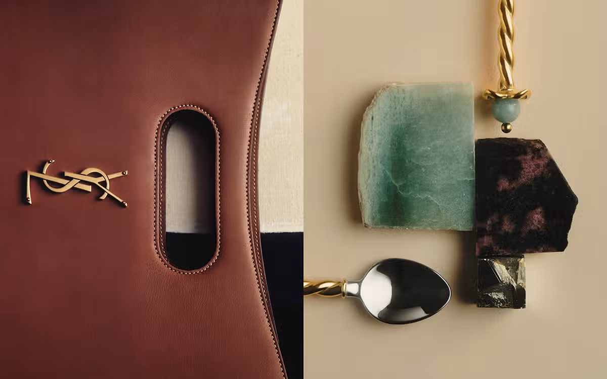Bag by SAINT LAURENT. Spoons by L’OBJET.