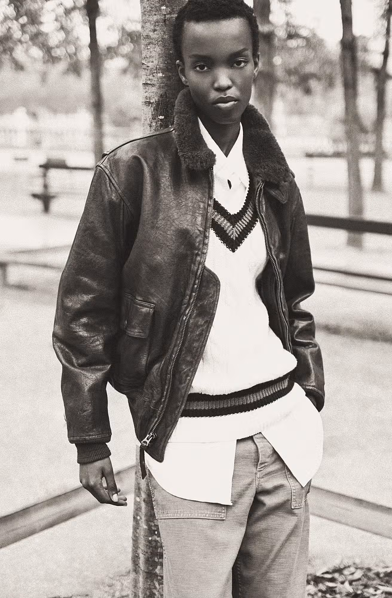 Princess wears jacket and vest from RALPH LAUREN VINTAGE COLLECTION and shirt and pants by POLO RALPH LAUREN.