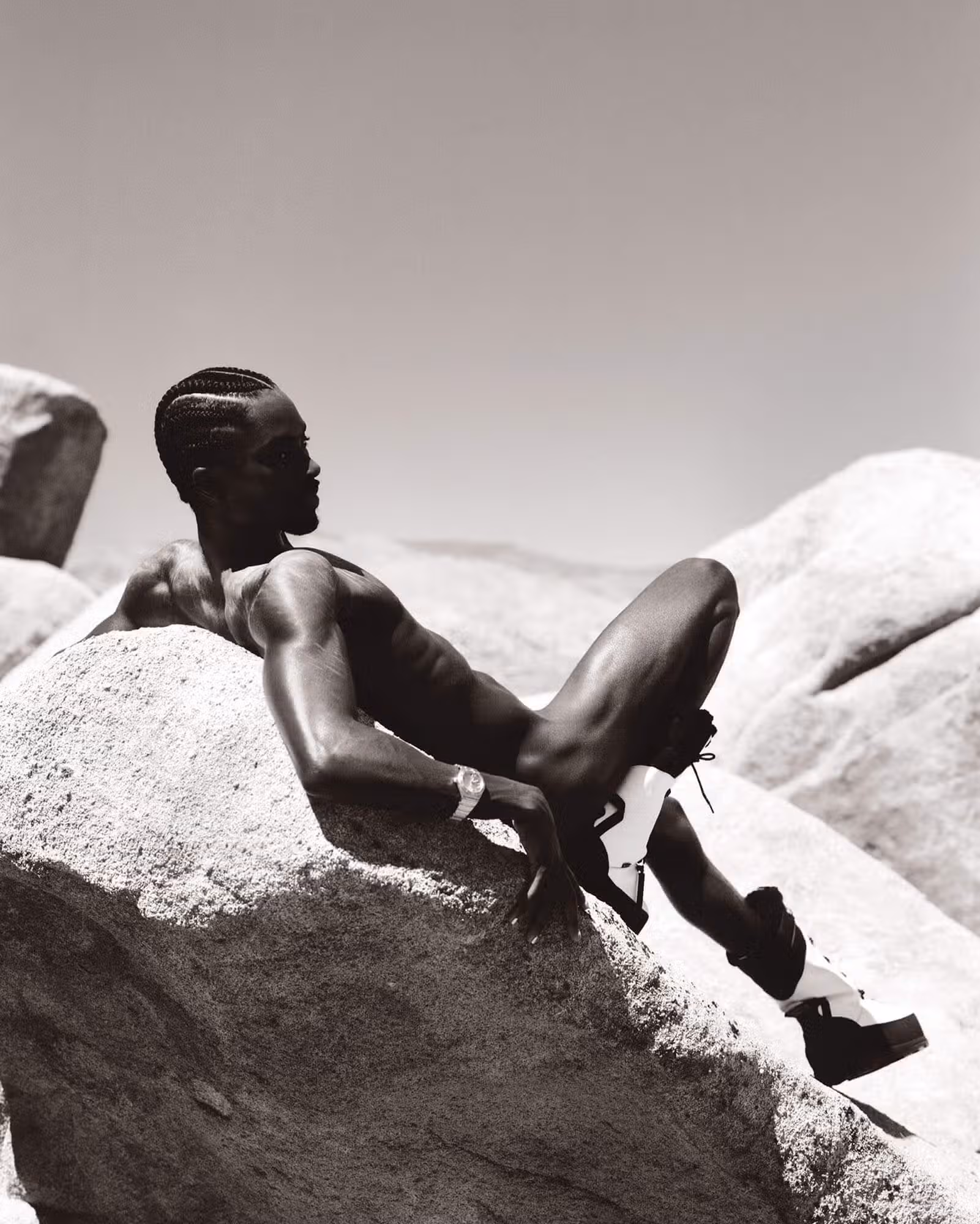 Alton Mason wears boots by UGG. Photography by Mar+Vin.