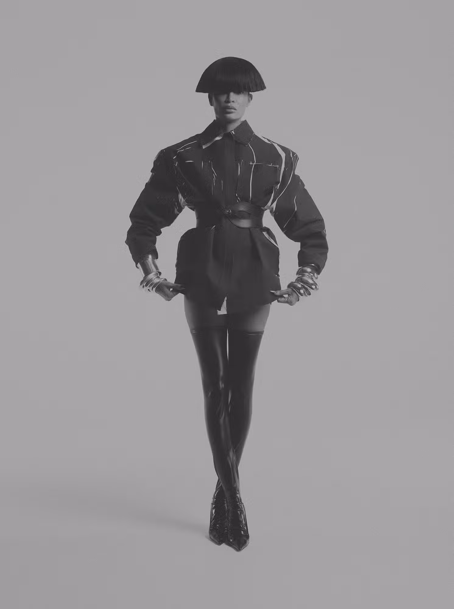 Joan wears shirt by JASON WU