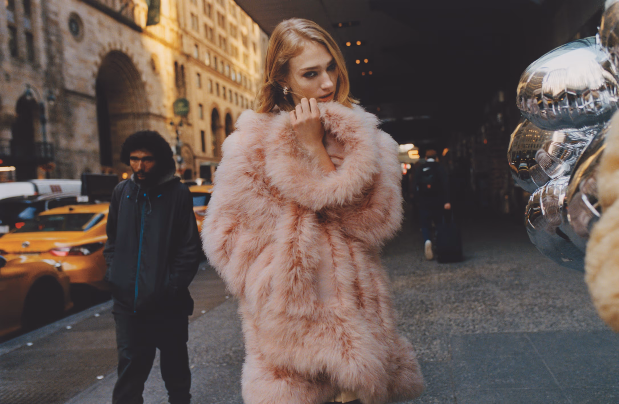 Tess wears full look by VALENTINO.