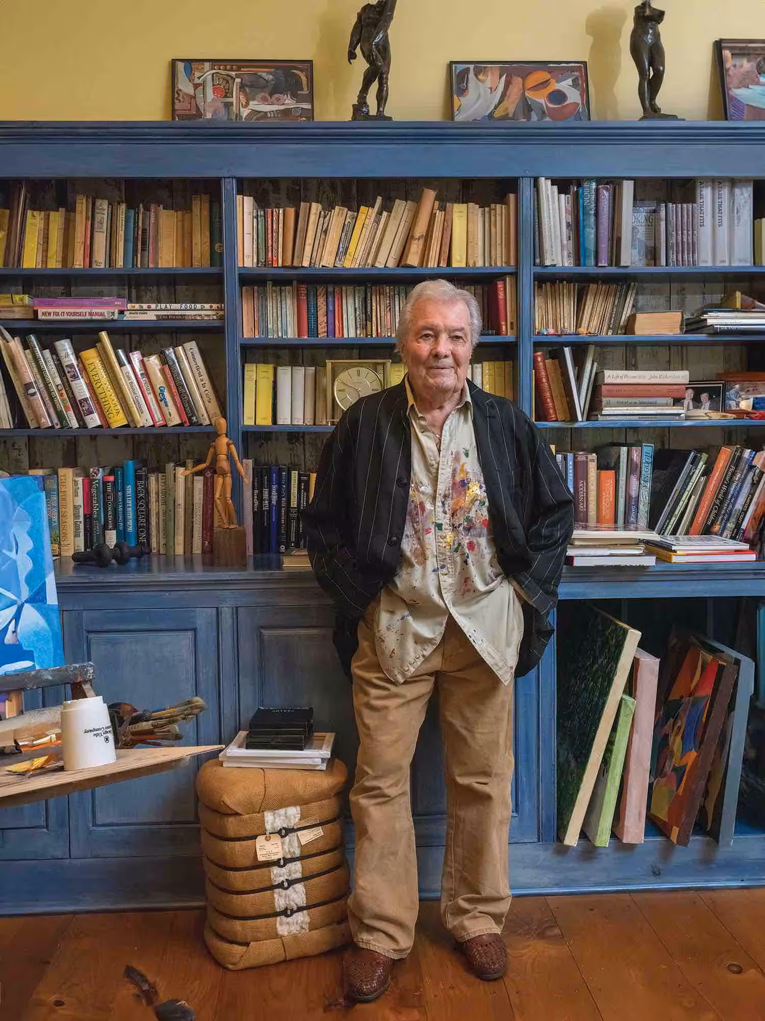Jacques Pépin wears jacket by GIORGIO ARMANI and pants from THE SOCIETY ARCHIVE.