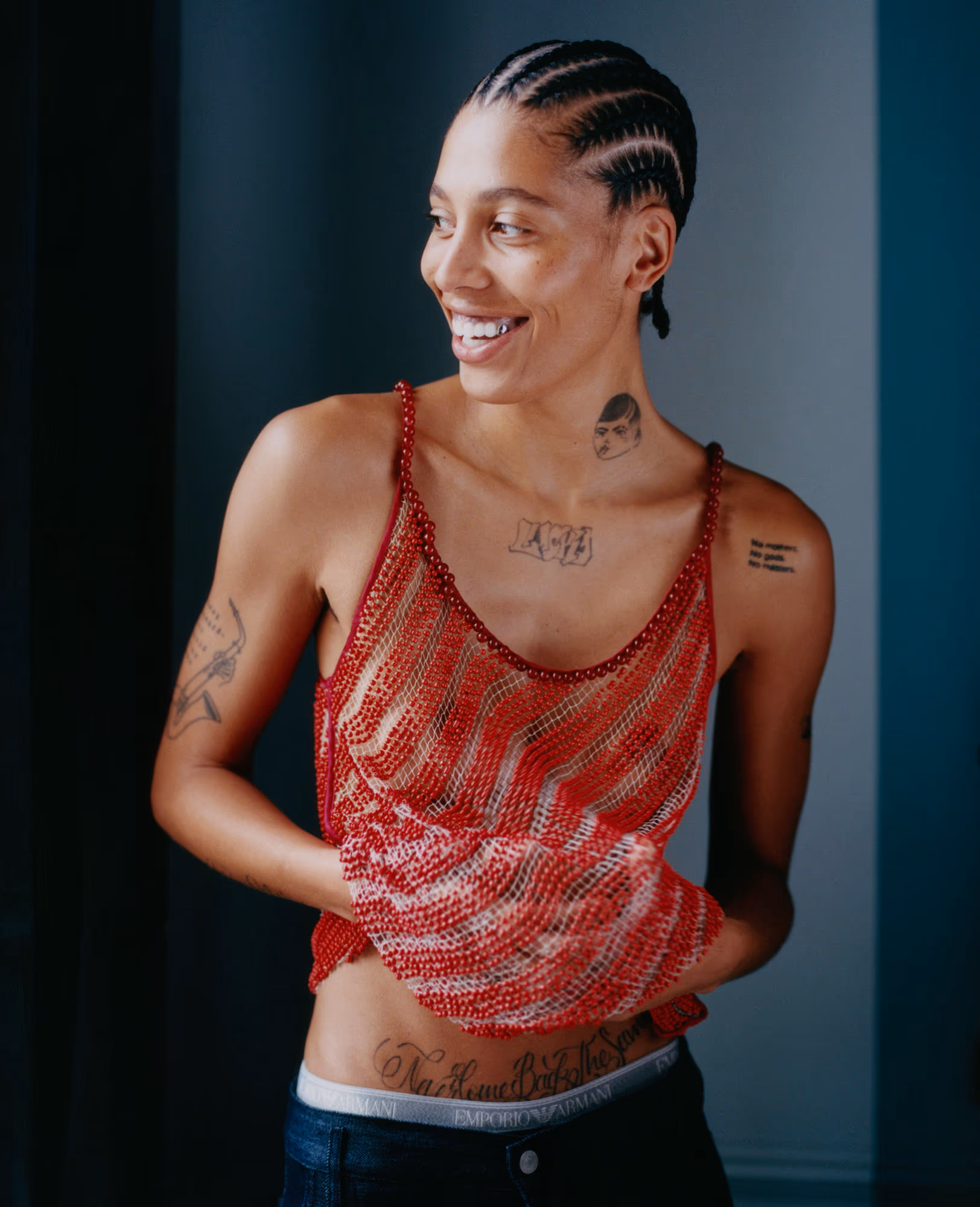 Kai-Isaiah Jamal wears top by Diotima